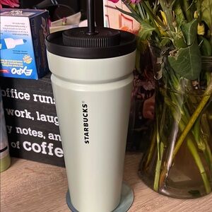 Starbucks Mint Green Tumbler with Straw